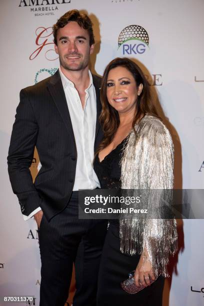 Thom Evans and Maria Bravo attend at the 2nd Annual Global Gift & Ronan Keating Golf Tournament, Dinner and Concert on November 04, 2017 in Marbella,...