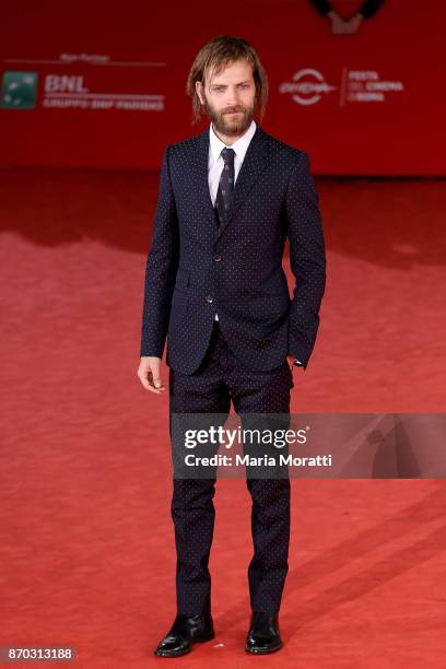 Alessandro Borghi walks a red carpet for 'The Place' during the 12th Rome Film Fest at Auditorium Parco Della Musica on November 4, 2017 in Rome,...