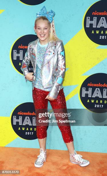 JoJo Siwa attends the Nickelodeon Halo Awards 2017 at Pier 36 on November 4, 2017 in New York City.