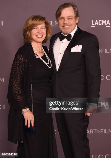 Marilou York and actor Mark Hamill attend the 2017 LACMA Art + Film Gala Honoring Mark Bradford And George Lucas at LACMA on November 4, 2017 in Los...