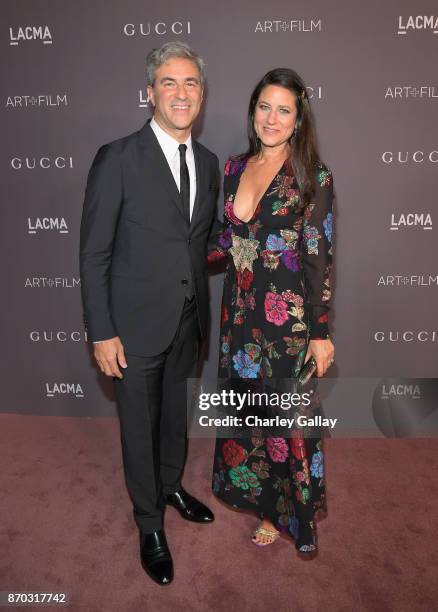 Wallis Annenberg Director Michael Govan and Katherine Ross, both wearing Gucci, attend the 2017 LACMA Art + Film Gala Honoring Mark Bradford and...