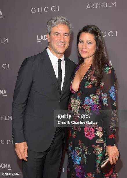Wallis Annenberg Director Michael Govan and Katherine Ross, both wearing Gucci, attend the 2017 LACMA Art + Film Gala Honoring Mark Bradford and...