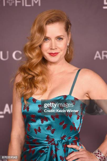 Actor Amy Adams attends the 2017 LACMA Art + Film Gala Honoring Mark Bradford And George Lucas at LACMA on November 4, 2017 in Los Angeles,...