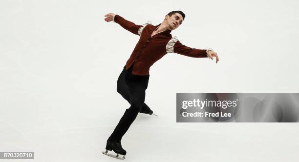 Javier Fernandez of Spain performs during Men's Singles free skating on Day 2 of the ISU Grand Prix of Figure Skating 2017 at Beijing Capital...