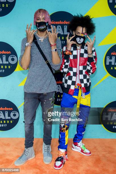 Ayo Bowles and Mateo Bowles of Ayo & Teo attend the 2017 Nickelodeon Halo Awards at Pier 36 on November 4, 2017 in New York City.