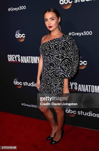 Actress Camilla Luddington attends the 300th episode celebration for ABC's "Grey's Anatomy" at TAO Hollywood on November 4, 2017 in Los Angeles,...