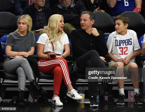 Bob Iger, chairman and chief executive officer of The Walt Disney Company, attends the basketball game between Los Angeles Clippers and Memphis...