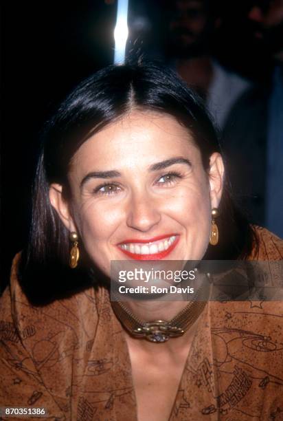 Actress Demi Moore attends the Planet Hollywood Grand Opening Celebration on October 23, 1992 at Planet Hollywood, South Coast Plaza in Costa Mesa,...