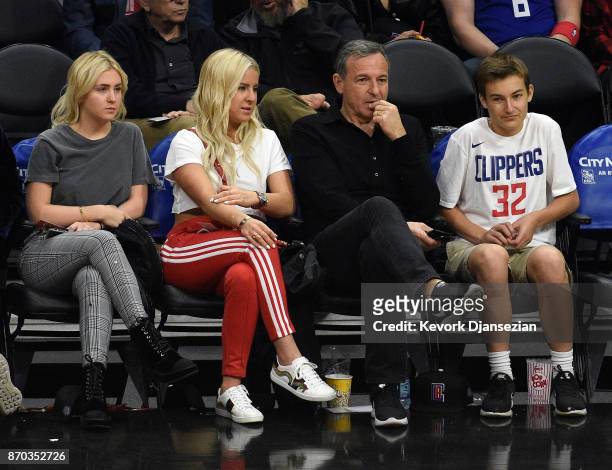 Bob Iger, chairman and chief executive officer of The Walt Disney Company, attends the basketball game between Los Angeles Clippers and Memphis...