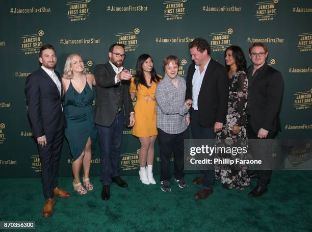 Ollie Wolf, Alice Cogin, producer Dana Brunetti, actor Camille Mana, actor Luke Zimmerman, actor Dominic West, actor Amy Argyle and Jason Manella at...