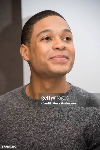 Ray Fisher at the "Justice League" Press Conference at The Rosewood Hotel on November 3, 2017 in London, England.