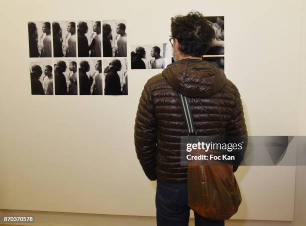 General view of atmosphere during the Larry Clark and Jonathan Velasquez Photo Exhibition at Galerie Rue Andre Antoine Exhibition as part of Larry...