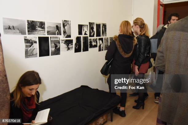 General view of atmosphere during the Larry Clark and Jonathan Velasquez Photo Exhibition at Galerie Rue Andre Antoine Exhibition as part of Larry...
