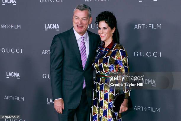 Antony Ressler and Jami Gertz attend the 2017 LACMA Art + Film Gala Honoring Mark Bradford and George Lucas presented by Gucci at LACMA on November...