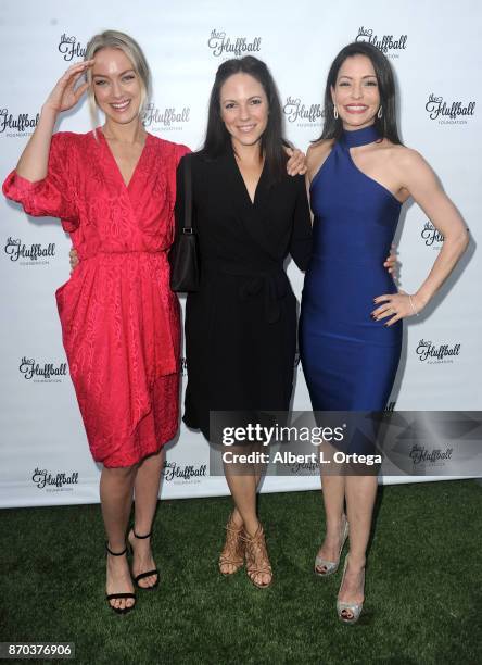 Actresses Rachel Skarsten, Anna Silk and Emmanuelle Vaugier from "Lost Girl" at The 2017 Fluffball held at Lombardi House on November 4, 2017 in Los...