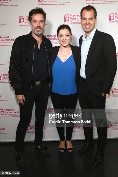 Singer Rufus Wainwright, actress Rachel Bloom and HBO Topper Casey Bloys attend the Planned Parenthood Advocacy Project Los Angeles County's...
