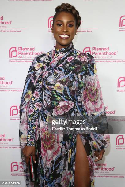 Actress Issa Rae attends the Planned Parenthood Advocacy Project Los Angeles County's Politics, Sex, & Cocktails at NeueHouse Hollywood on November...