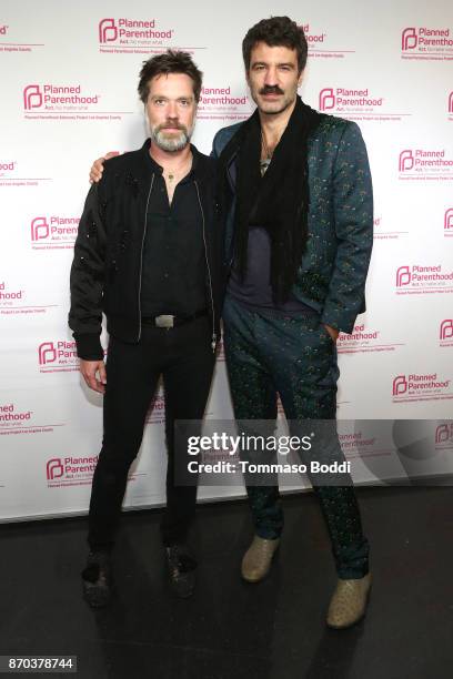 Singer Rufus Wainwright and Jorn Weisbrodt attend the Planned Parenthood Advocacy Project Los Angeles County's Politics, Sex, & Cocktails at...