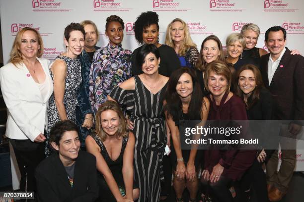 Board chair Debra Spector, CEO of Planned Parenthood Los Angeles Sue Dunlap, Cathy Unger, Abbe Land, Lauren Turner, Carolyn Strauss, actresses Issa...