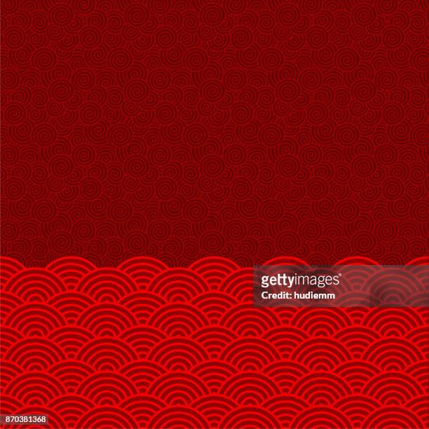vector chinese oriental traditional pattern background (wave pattern ) - east asian culture stock illustrations