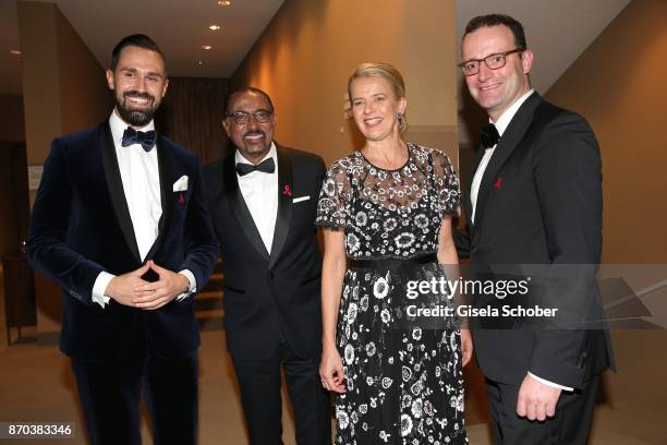 Daniel Funke, husband of Jens Spahn, Michel Sidibe, Unaids Executive Director, I.K.H. Princess Mabel von Oranien-Nassau , Mabel Wisse Smit, widow of...