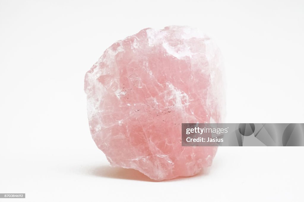 Rock mineral macro photo with white background