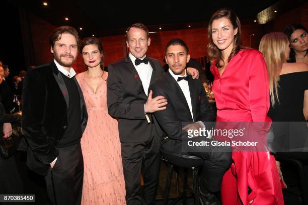 Daniel Bruehl and his wife Felicitas Rombold, Wotan Wilke-Moehring, Andreas Bourani and Cosima Lohse during the aftershow party of the 24th Opera...