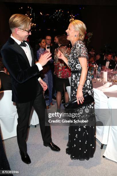 Max Raabe and I.K.H. Princess Mabel von Oranien-Nassau , Mabel Wisse Smit, widow of Prince Johan Friso von Oranien-Nassau during the aftershow party...