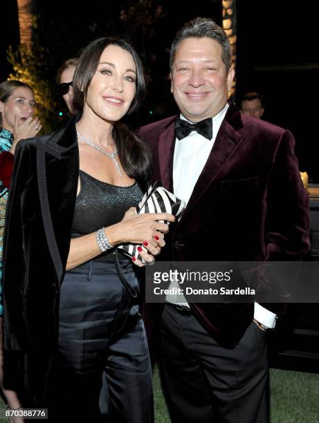 Designer Tamara Mellon and doctor Robert Kass attend the 2017 LACMA Art + Film Gala Honoring Mark Bradford and George Lucas presented by Gucci at...