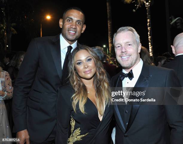 Grant Hill, singer Tamia and guest attend the 2017 LACMA Art + Film Gala Honoring Mark Bradford and George Lucas presented by Gucci at LACMA on...