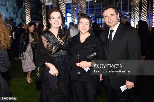 Billie Milam Weisman, Nancy Rubins, and a guest attend the 2017 LACMA Art + Film Gala Honoring Mark Bradford and George Lucas presented by Gucci at...