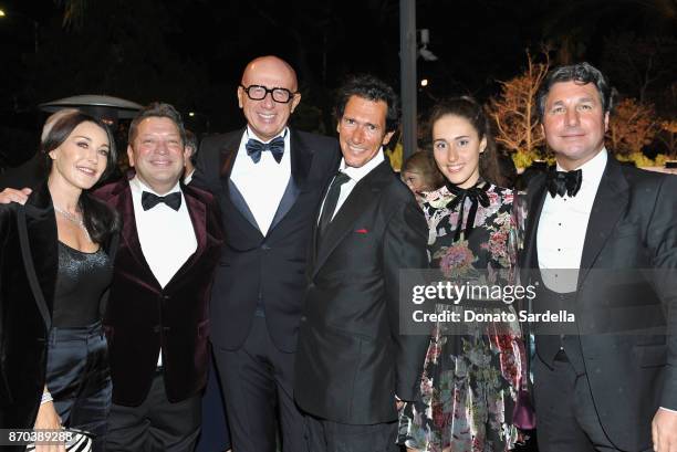 Designer Tamara Mellon and doctor Robert Kass, CEO of Gucci Marco Bizzarri with guests attend the 2017 LACMA Art + Film Gala Honoring Mark Bradford...