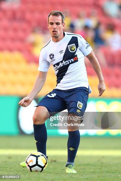 Wout Brama of the Mariners during the round five A-League match between the Brisbane Roar and the Central Coast Mariners at Suncorp Stadium on...