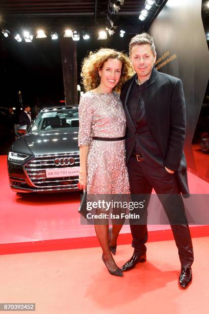 Dj and singer Michi Beck and his wife Ulrike Fleischer arrive at the 24th Opera Gala at Deutsche Oper Berlin on November 4, 2017 in Berlin, Germany.