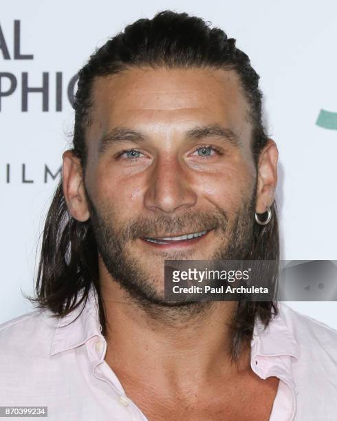 Actor Zach McGowan attends the premiere of National Geographic documentary films' 'Jane' at the Hollywood Bowl on October 9, 2017 in Hollywood,...