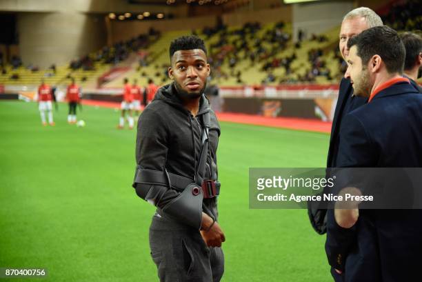 Thomas Lemar of Monaco during the Ligue 1 match between AS Monaco and EA Guingamp at Stade Louis II on November 4, 2017 in Monaco, .