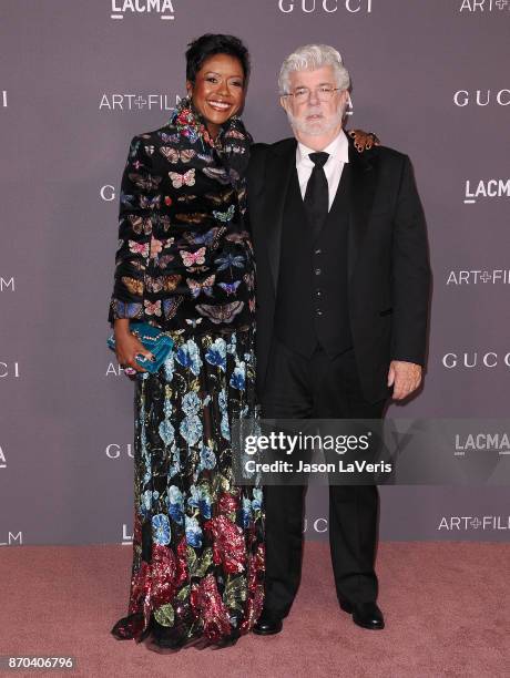Mellody Hobson and George Lucas attend the 2017 LACMA Art + Film gala at LACMA on November 4, 2017 in Los Angeles, California.