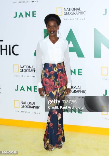 Actress Kelsey Scott attends the premiere of National Geographic documentary films' 'Jane' at the Hollywood Bowl on October 9, 2017 in Hollywood,...