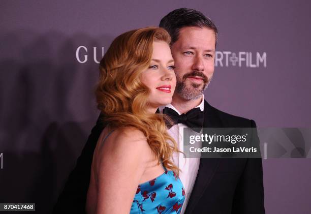 Actress Amy Adams and husband Darren Le Gallo attend the 2017 LACMA Art + Film gala at LACMA on November 4, 2017 in Los Angeles, California.