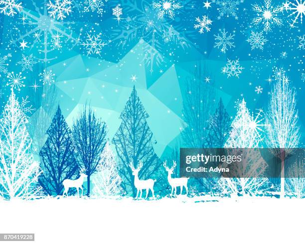 winter background - polygon tree stock illustrations