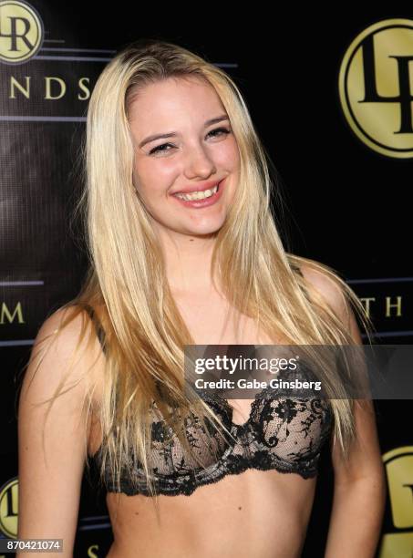 Adult film actress Kenna James attends a performance by television personality Brody Jenner as he DJ's at the Legends Room gentlemen's cabaret on...