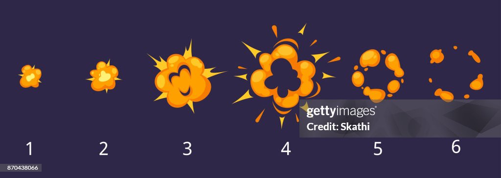 Explosion Animation Keyframes Explosion Frames For Animation High-Res Vector Graphic - Getty Images