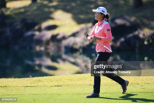 Lydia Ko of New Zealand walks on the 9th hole during the final round of the TOTO Japan Classics 2017 at the Taiheiyo Club Minori Course on November...