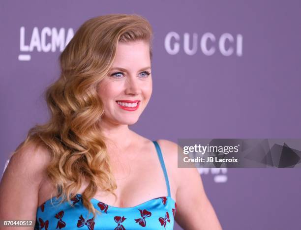 Amy Adams attends the 2017 LACMA Art + Film Gala Honoring Mark Bradford and George Lucas presented by Gucci at LACMA on November 4, 2017 in Los...