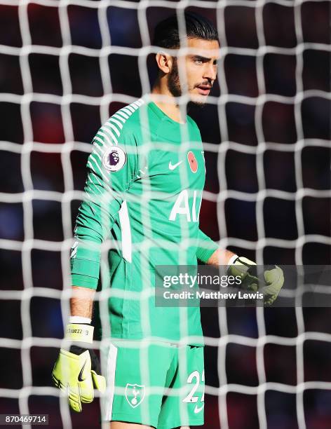 Paulo Gazzaniga of Tottenham Hotspur in action during the Premier League match between Tottenham Hotspur and Crystal Palace at Wembley Stadium on...