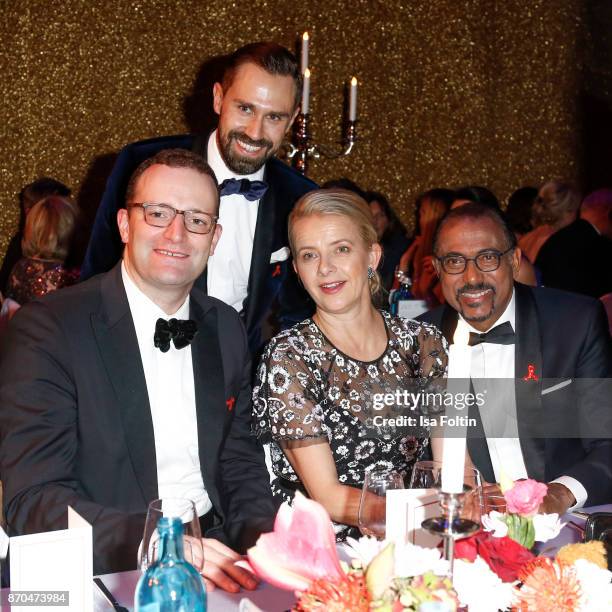 German politician Jens Spahn and his partner Daniel Funke, your Royal Highness Princes Mabel von Oranien-Nassau and Michel Sidibe attend the...