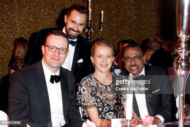 German politician Jens Spahn and his partner Daniel Funke, your Royal Highness Princes Mabel von Oranien-Nassau and Michel Sidibe attend the...