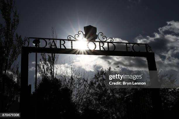 General view of Princes Park ahead of The Emirates FA Cup first round match between Dartford and Swindon Town at the Princes Park Stadium on November...