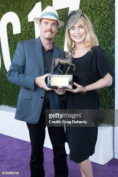 Actor Kevin Dillon and girlfriend Shannon Lewis attend the 2017 Breeders' Cup World Championship at Del Mar Thoroughbred Club on November 4, 2017 in...