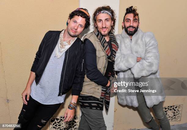 Zambricki Li, Austin Bisnow and Zang of Magic Giant attend Day 3 of Live In The Vineyard 2017 at the Uptown Theatre Napa on November 4, 2017 in Napa,...